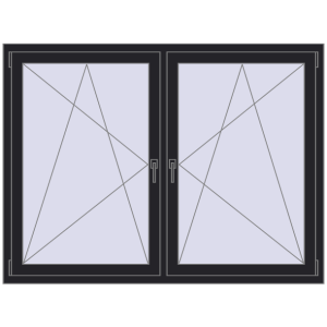 Zamów teraz Okna skrzydłowe 1710x1235 mm REHAU ENERGY-SAVING SYNEGO MD BLACK_ULTI-MATT dwustronny