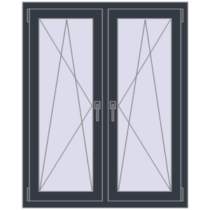 Okno plastikowe 1020x1265 mm Dwuskrzydłowe. Widok od środka Zamów teraz Okna skrzydłowe 1020x1265 mm REHAU ENERGY-SAVING SYNEGO MD ANTHRACITE_GREY_STRUKTURAL dwustronny