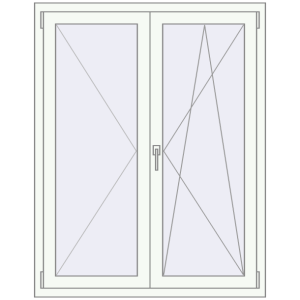 Plastic window 1100x1400 mm Single-leaf. View from inside Buy Tilt-and-Turn 1100x1400 mm EPSILON OPTIMA RAL 9016 Traffic white two-sided