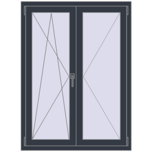 Buy Tilt-and-Turn 1000x1350 mm REHAU OPTIMUM EURO-DESIGN 70 ANTHRACITE_GREY_STRUKTURAL two-sided