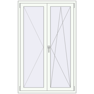 Buy Tilt-and-Turn 1040x1650 mm REHAU OPTIMUM EURO-DESIGN 70 RAL 9016 Traffic white two-sided