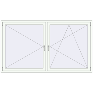 Buy Tilt-and-Turn 2100x1200 mm REHAU OPTIMUM EURO-DESIGN 70 RAL 9016 Traffic white two-sided