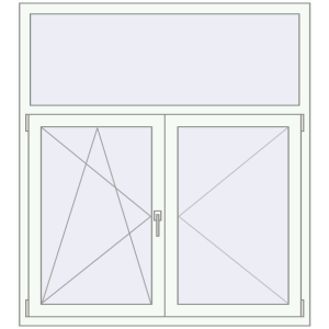 Buy Tilt-and-Turn 1350x1500 mm REHAU OPTIMUM EURO-DESIGN 70 RAL 9016 Traffic white two-sided