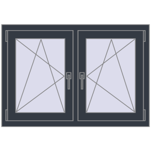 Zamów teraz Okna skrzydłowe 1065x725 mm REHAU ENERGY-SAVING SYNEGO MD ANTHRACITE_GREY_STRUKTURAL dwustronny