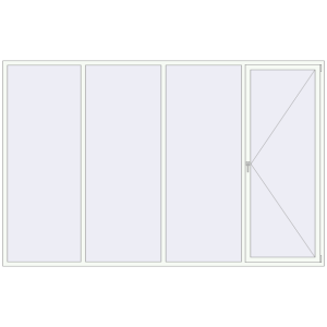 Buy Tilt-and-Turn 3600x2300 mm REHAU OPTIMUM EURO-DESIGN 70 RAL 9016 Traffic white two-sided