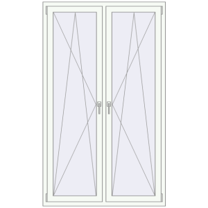 Buy Tilt-and-Turn 1200x2000 mm REHAU OPTIMUM EURO-DESIGN 70 RAL 9016 Traffic white two-sided