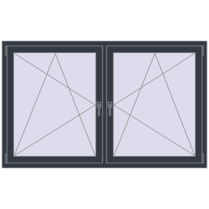 Zamów teraz Okna skrzydłowe 1800x1085 mm REHAU ENERGY-SAVING SYNEGO MD ANTHRACITE_GREY_STRUKTURAL dwustronny