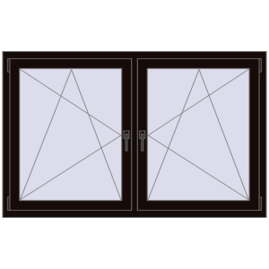 Zamów teraz Okna skrzydłowe 1635x995 mm REHAU ENERGY-SAVING SYNEGO MD BLACK_BROWN dwustronny