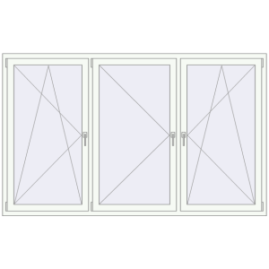 Buy Tilt-and-Turn 2330x1430 mm REHAU OPTIMUM EURO-DESIGN 70 RAL 9016 Traffic white two-sided