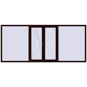 Buy Tilt-and-Turn 3200x1400 mm REHAU OPTIMUM EURO-DESIGN 70 CHOCOLATE_BROWN two-sided