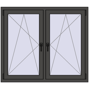Zamów teraz Okna skrzydłowe 1290x1100 mm REHAU ENERGY-SAVING SYNEGO MD BASALT_GREY dwustronny