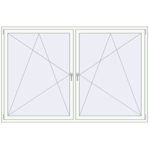 Buy Tilt-and-Turn 2300x1500 mm REHAU ENERGY-SAVING SYNEGO MD RAL 9016 Traffic white two-sided