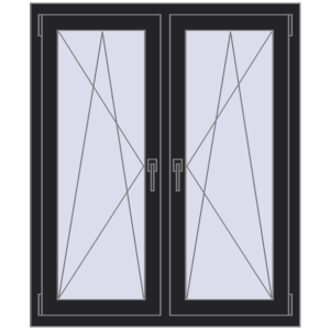 Zamów teraz Okna skrzydłowe 1005x1220 mm REHAU ENERGY-SAVING SYNEGO MD BLACK_ULTI-MATT dwustronny