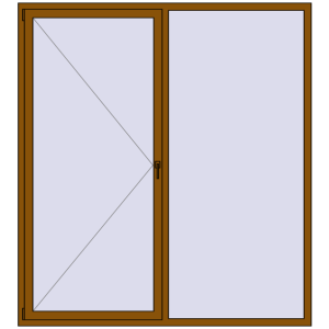 Buy Tilt-and-Turn 2000x2200 mm REHAU ENERGY-SAVING SYNEGO MD GOLDEN OAK two-sided