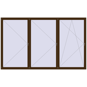 Buy Tilt-and-Turn 3800x2300 mm REHAU ENERGY-SAVING SYNEGO MD DARK_OAK two-sided