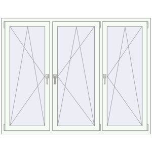 Buy Tilt-and-Turn 1800x1400 mm REHAU ENERGY-SAVING SYNEGO MD RAL 9016 Traffic white two-sided