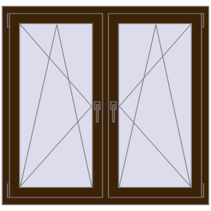 Zamów teraz Okna skrzydłowe 1155x1145 mm REHAU ENERGY-SAVING SYNEGO MD DARK_OAK dwustronny