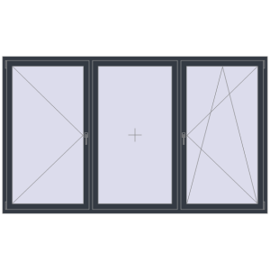 Buy Tilt-and-Turn 2700x1600 mm REHAU ENERGY-SAVING SYNEGO MD ANTHRACITE_GREY_STRUKTURAL two-sided
