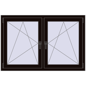Zamów teraz Okna skrzydłowe 1410x905 mm REHAU ENERGY-SAVING SYNEGO MD BLACK_BROWN dwustronny