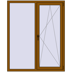 Buy Tilt-and-Turn 1300x1600 mm REHAU ENERGY-SAVING SYNEGO MD GOLDEN OAK two-sided