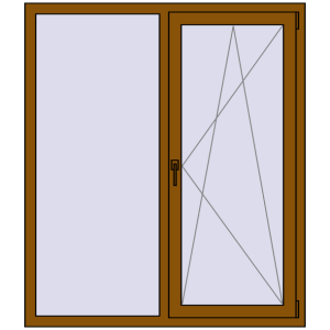 Buy Tilt-and-Turn 1300x1500 mm REHAU OPTIMUM EURO-DESIGN 70 GOLDEN OAK two-sided