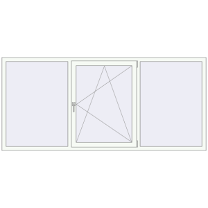 Buy Tilt-and-Turn 2500x1140 mm REHAU OPTIMUM EURO-DESIGN 70 RAL 9016 Traffic white two-sided