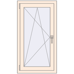 Buy Tilt-and-Turn 600x1100 mm REHAU OPTIMUM EURO-DESIGN 70 CREAME_WHITE_50L-2 two-sided