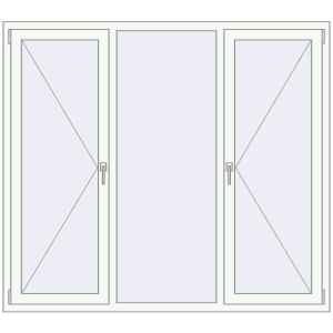 Buy Tilt-and-Turn 1820x1600 mm REHAU OPTIMUM EURO-DESIGN 70 RAL 9016 Traffic white two-sided