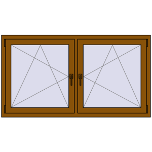 Okno plastikowe 1605x860 mm Dwuskrzydłowe. Widok od środka Zamów teraz Okna skrzydłowe 1605x860 mm REHAU ENERGY-SAVING SYNEGO MD GOLDEN OAK dwustronny