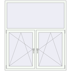 Buy Tilt-and-Turn 1500x1700 mm REHAU OPTIMUM EURO-DESIGN 70 RAL 9016 Traffic white two-sided