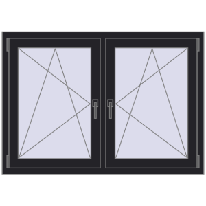 Zamów teraz Okna skrzydłowe 1260x920 mm REHAU ENERGY-SAVING SYNEGO MD BLACK_ULTI-MATT dwustronny