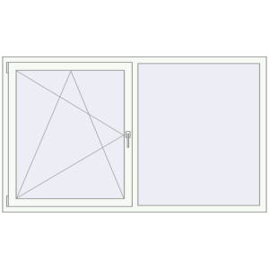 Buy Tilt-and-Turn 1950x1150 mm REHAU OPTIMUM EURO-DESIGN 70 RAL 9016 Traffic white two-sided