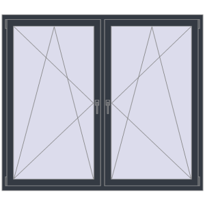 Zamów teraz Okna skrzydłowe 1840x1535 mm REHAU ENERGY-SAVING SYNEGO MD ANTHRACITE_GREY_STRUKTURAL dwustronny