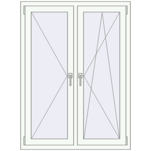 Buy Tilt-and-Turn 1040x1400 mm REHAU OPTIMUM EURO-DESIGN 70 RAL 9016 Traffic white two-sided