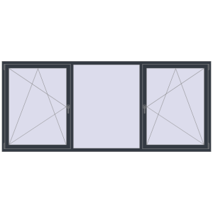 Buy Tilt-and-Turn 3000x1300 mm REHAU OPTIMUM EURO-DESIGN 70 ANTHRACITE_GREY_STRUKTURAL two-sided