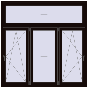 Zamów teraz Okna skrzydłowe 1800x1800 mm REHAU BRILLANT DESIGN BLACK_BROWN dwustronny