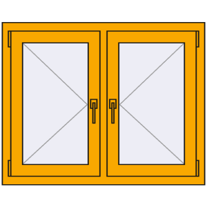 Buy Tilt-and-Turn 1000x800 mm ALU STANDARD 72 RAL 1003 Signal yellow two-sided