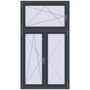 Buy Tilt-and-Turn 1000x1800 mm REHAU OPTIMUM EURO-DESIGN 70 ANTHRACITE_GREY_STRUKTURAL two-sided