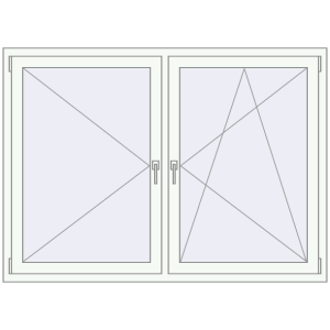 Buy Tilt-and-Turn 1660x1200 mm REHAU OPTIMUM EURO-DESIGN 70 RAL 9016 Traffic white two-sided