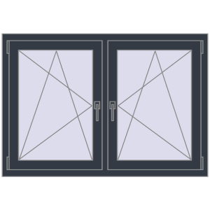 Zamów teraz Okna skrzydłowe 1260x890 mm REHAU ENERGY-SAVING SYNEGO MD ANTHRACITE_GREY_STRUKTURAL dwustronny