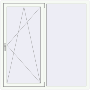 Buy Tilt-and-Turn 1450x1500 mm REHAU OPTIMUM EURO-DESIGN 70 RAL 9016 Traffic white two-sided