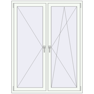 Buy Tilt-and-Turn 1280x1666 mm REHAU OPTIMUM EURO-DESIGN 70 RAL 9016 Traffic white two-sided