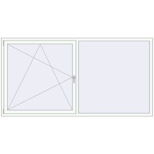 Buy Tilt-and-Turn 2510x1300 mm REHAU OPTIMUM EURO-DESIGN 70 RAL 9016 Traffic white two-sided