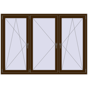 Buy Tilt-and-Turn 2000x1400 mm REHAU OPTIMUM EURO-DESIGN 70 DARK_OAK two-sided