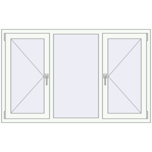 Buy Tilt-and-Turn 1600x1000 mm REHAU OPTIMUM EURO-DESIGN 70 RAL 9016 Traffic white two-sided