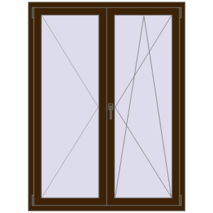 Buy Tilt-and-Turn 1200x1600 mm REHAU OPTIMUM EURO-DESIGN 70 DARK_OAK two-sided