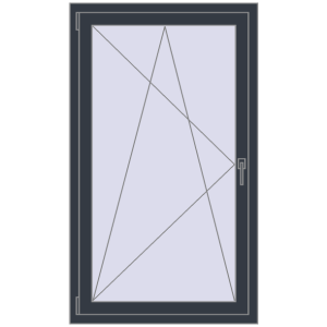 Buy Tilt-and-Turn 850x1450 mm REHAU OPTIMUM EURO-DESIGN 70 ANTHRACITE_GREY_STRUKTURAL two-sided