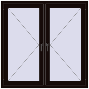 Zamów teraz Okna skrzydłowe 1250x1250 mm REHAU OPTIMUM EURO-DESIGN 70 BLACK_BROWN dwustronny