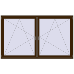 Buy Tilt-and-Turn 2270x1350 mm REHAU ENERGY-SAVING SYNEGO MD DARK_OAK two-sided