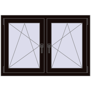 Zamów teraz Okna skrzydłowe 1200x815 mm REHAU ENERGY-SAVING SYNEGO MD BLACK_BROWN dwustronny